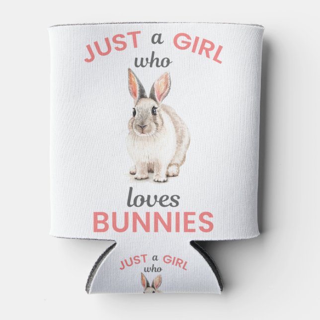 Rafraîchisseur Pour Canette Juste une fille qui aime les lapins mignon cadeau  (Devant)