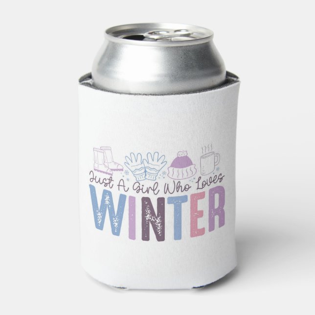 Rafraîchisseur Pour Canette Juste une fille qui aime l'hiver mignonne design s (Can devant)