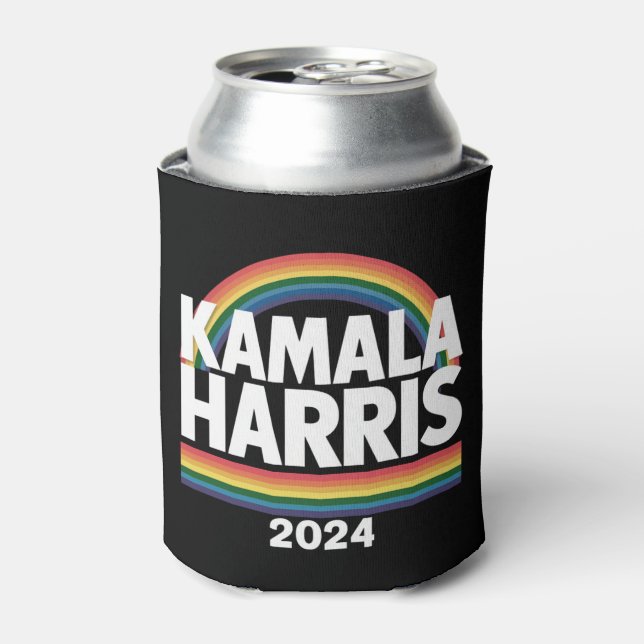 Rafraîchisseur Pour Canette Kamala Harris 2024 Gay pride arc-en-ciel élection  (Can devant)