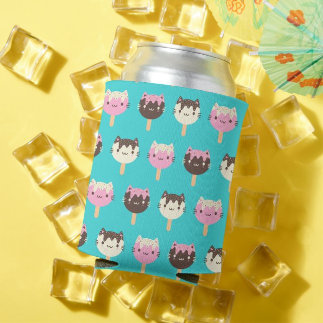 Rafraîchisseur Pour Canette Kawaii Summer Ice Lolly Popsicle Chats (Été in situ)