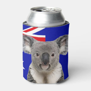 Rafraîchisseur Pour Canette Koala avec fond de drapeau australien  