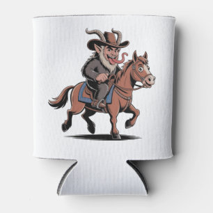 Rafraîchisseur Pour Canette Krampus Cowboy de Noël Occidental Cheval de l'Oues