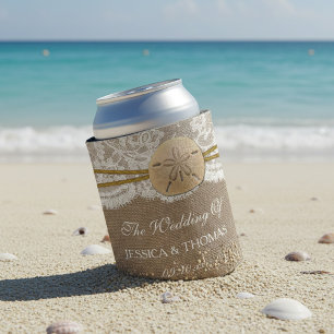 Rafraîchisseur Pour Canette La collection de mariages de plage de sable rustiq