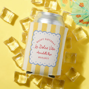 Rafraîchisseur Pour Canette La Dolce Vita rayé Anniversaire italien Nom person
