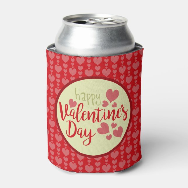 Rafraîchisseur Pour Canette La Saint Valentin peut refroidir les coeurs rouge  (Can devant)