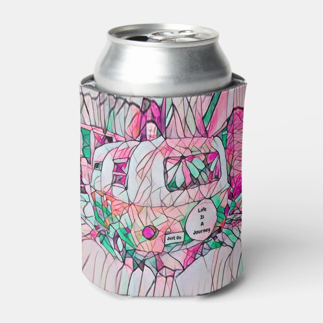 Rafraîchisseur Pour Canette La Vie De Camper Est Un Voyage Juste Pink Green Hi (Can devant)