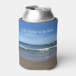 Rafraîchisseur Pour Canette La vie est meilleure à la plage (personnalisable)