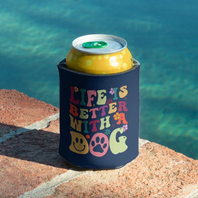 Rafraîchisseur Pour Canette La vie est meilleure avec la typographie super coo (Piscine in situ)