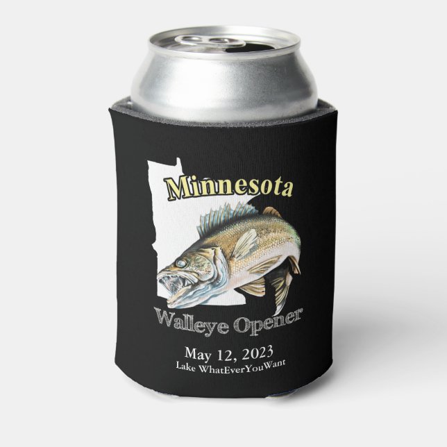 Rafraîchisseur Pour Canette Lac personnalisé/Date Minnesota Walleye Opener Dar (Can Dos)
