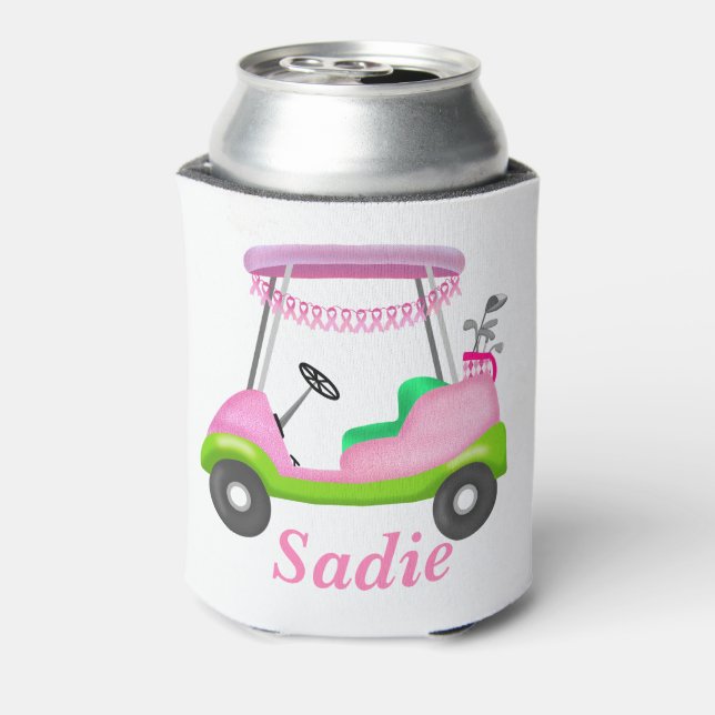 Rafraîchisseur Pour Canette Lady Golf Panier Cancer du sein Personnalisé (Can Dos)