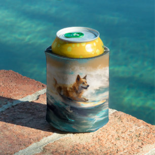 Rafraîchisseur Pour Canette Lapphund Plage Finlandaise Plage Surf Peinture