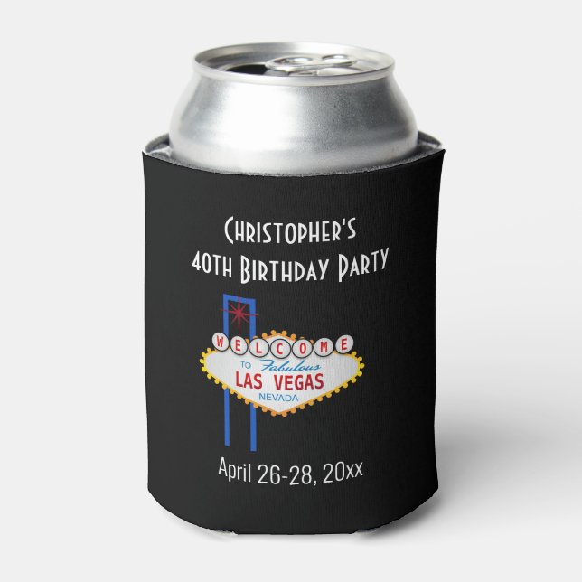 Rafraîchisseur Pour Canette Las Vegas Anniversaire Fête Voyage Favoriser Can C (Can devant)
