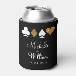 Rafraîchisseur Pour Canette Las Vegas Mariage à thème Can Cooler Or Noir