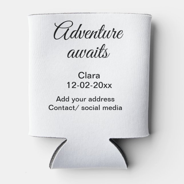 Rafraîchisseur Pour Canette L'aventure commence ajouter nom date année lieu (Devant)