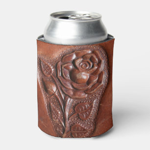 Rafraîchisseur Pour Canette le cuir usiné floral vintage de pays occidental