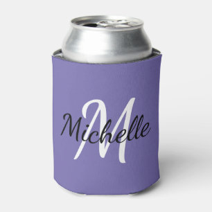 Rafraîchisseur Pour Canette Le monogramme fait sur commande pourpre et blanc