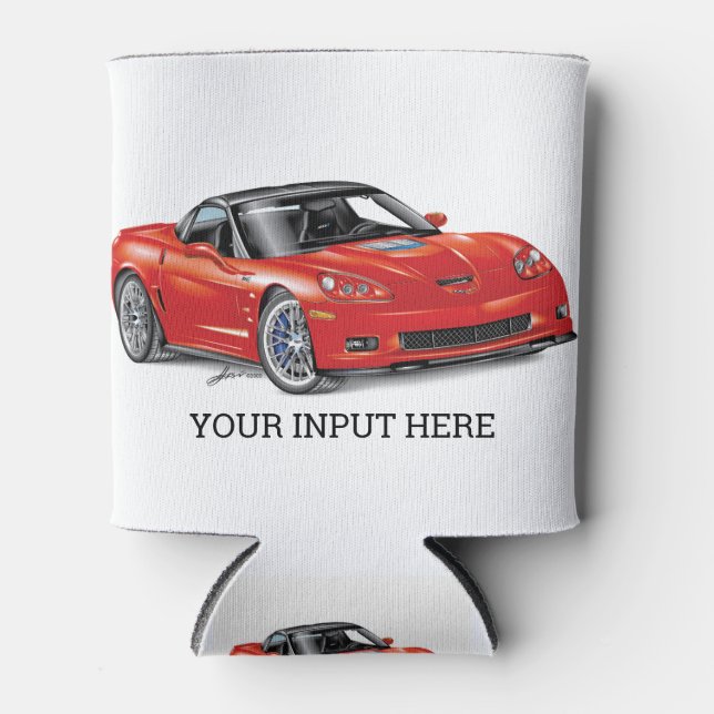 RAFRAÎCHISSEUR  POUR CANETTE LEGENDARY ZR-1 AUTOMOBILE ART CAN COOLER (Devant)