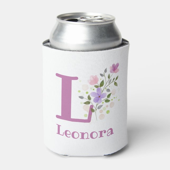 Rafraîchisseur Pour Canette Leonora Nom avec un motif floral (Can devant)