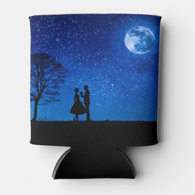 Rafraîchisseur Pour Canette Les amoureux en pleine lune (Devant)