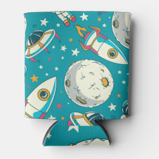 Rafraîchisseur Pour Canette Les astronautes de Doodle : Motif spatial mignon.