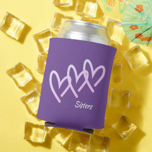 Rafraîchisseur Pour Canette Les Soeurs Aiment Le Coeur Violet Peut Rafraîchir
