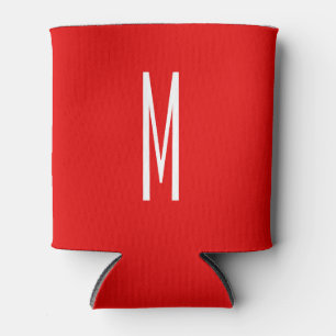 Rafraîchisseur Pour Canette Lettre initiale Monogramme Style moderne Rouge Bla