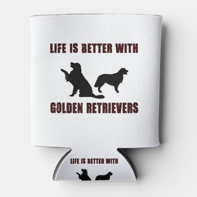 Rafraîchisseur Pour Canette LIfe est meilleur avec Golden Retriever Black Desi (Devant)