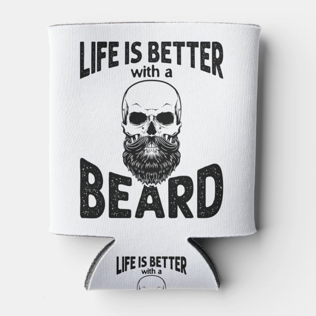 Rafraîchisseur Pour Canette Life is Better With a Beard Skull with Beard (Devant)