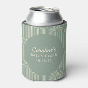 Rafraîchisseur Pour Canette Ligne d'arc moderne Art Sage Baby shower vert pers