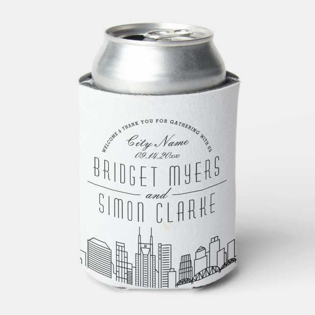 Rafraîchisseur Pour Canette Ligne Skyline Stylisée De Nashville | Mariage peut (Can devant)