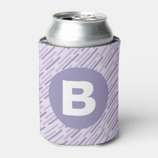 Rafraîchisseur Pour Canette Lilas Moderne Monogramme à Rayures Diagonales