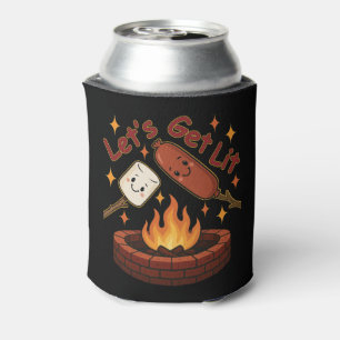 Rafraîchisseur Pour Canette Lit Firepit - mignon Marshmallow & Hot Dog
