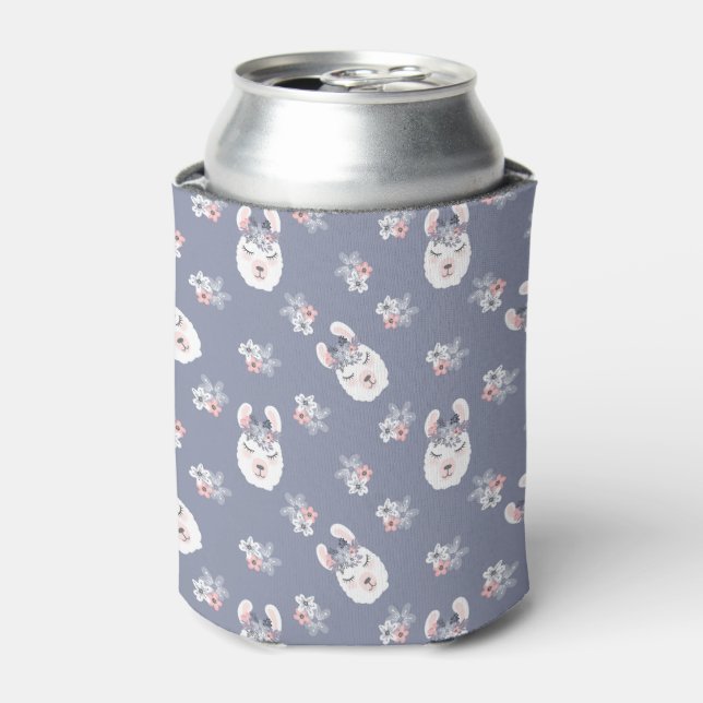 Rafraîchisseur Pour Canette Llamas & Fleurs Motif (Can devant)