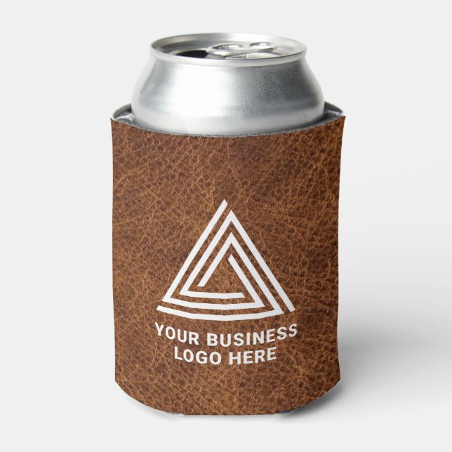 Rafraîchisseur Pour Canette Logo d'entreprise moderne en cuir Brown Faux (Can devant)
