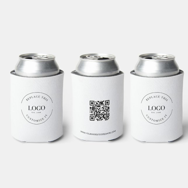 Rafraîchisseur Pour Canette Logo d'entreprise personnalisé QR code site Web pr (Can cooler with logo, QR code and website)