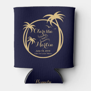 Rafraîchisseur Pour Canette Logo tropical de Palm Beach   sable marine