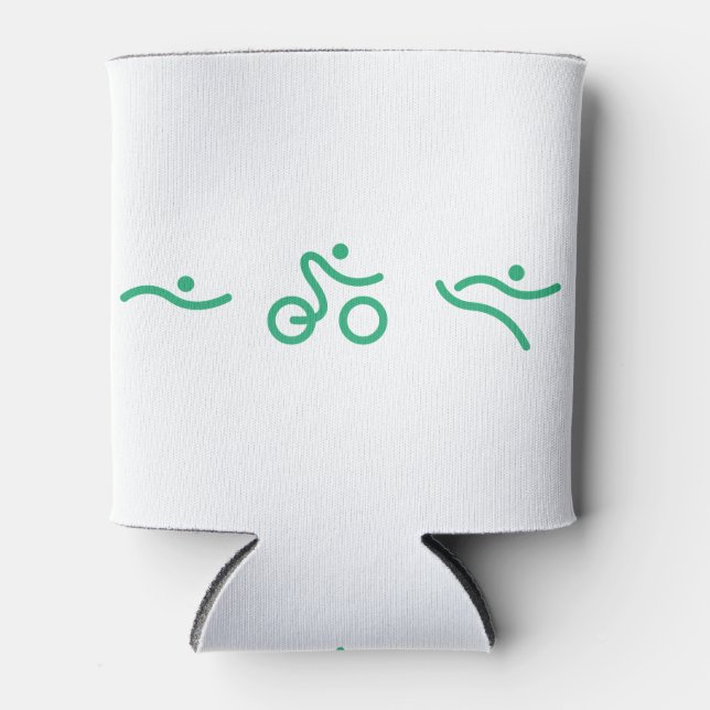 Rafraîchisseur Pour Canette Logo vert de triathlon (Devant)