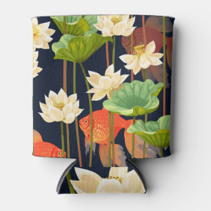 Rafraîchisseur Pour Canette Lotus blanc, poisson : motif sans soudure.