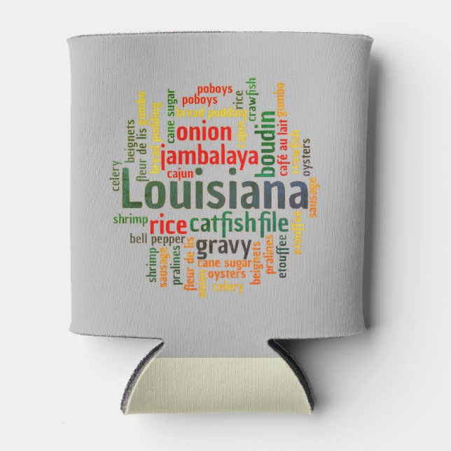 Rafraîchisseur Pour Canette Louisiana Word Cloud peut confortable peut refroid (Devant)