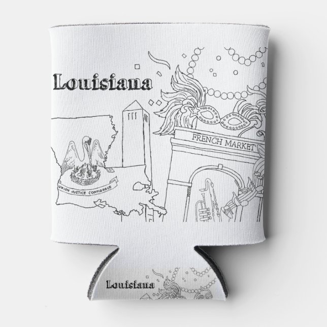 Rafraîchisseur Pour Canette Louisiane Art Mardi Gras Destination Art (Devant)