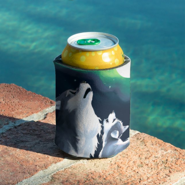 Rafraîchisseur Pour Canette Loup mou et canard à Pleine lune (Piscine in situ)