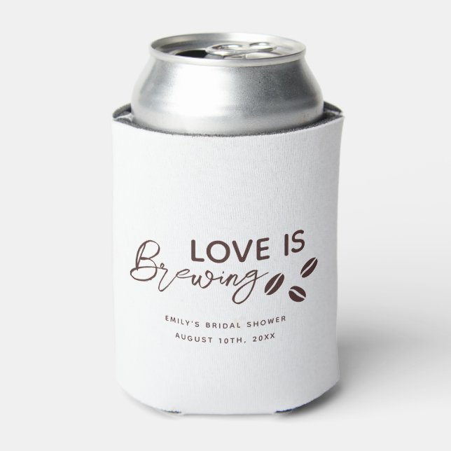 Rafraîchisseur Pour Canette Love is Brewing Coffee Theme Bridal Shower (Can devant)