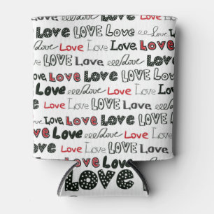 Rafraîchisseur Pour Canette Love Marker Texture Arrière - plan sans couture