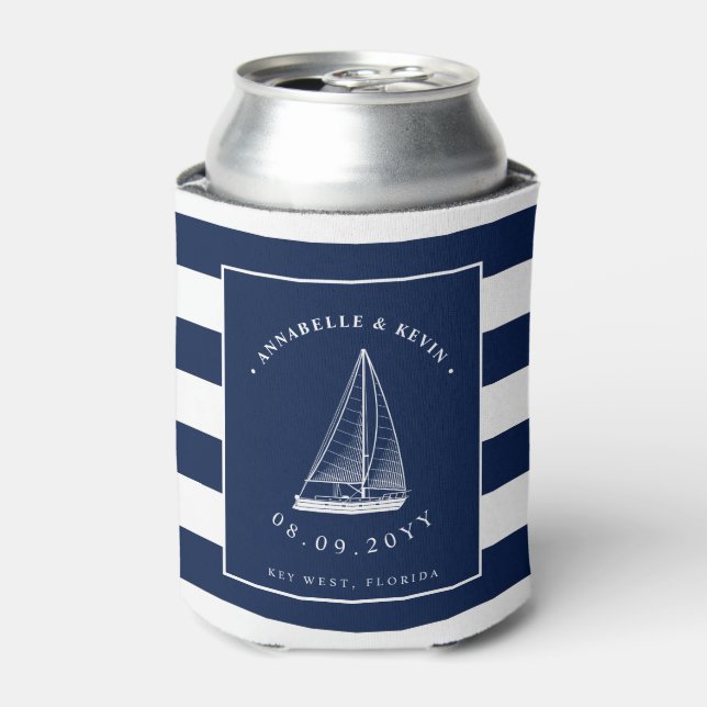 Rafraîchisseur Pour Canette Love Sets voile Mariage nautique (Can devant)