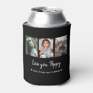 Rafraîchisseur Pour Canette Love You Poppy 3 Photo Collage Black Custom