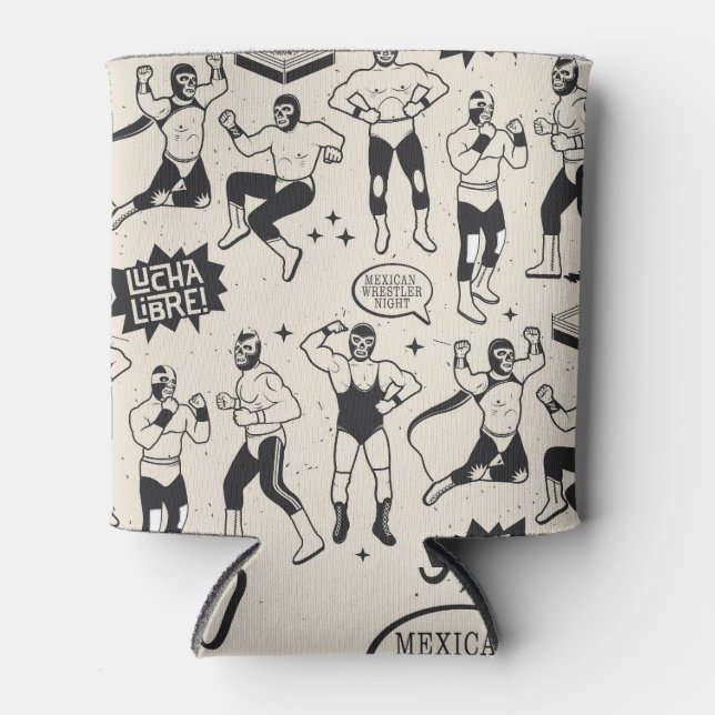 Rafraîchisseur Pour Canette Lucha Libre : motif de lutteurs mexicains (Devant)