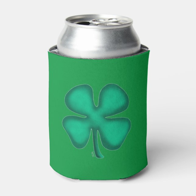 Rafraîchisseur Pour Canette Lucky 4 Leaf Irish Clover green peut refroidir (Can devant)