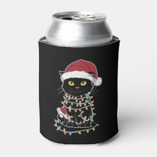 Rafraîchisseur Pour Canette Lumières de Noël pour amateur de chats drôles