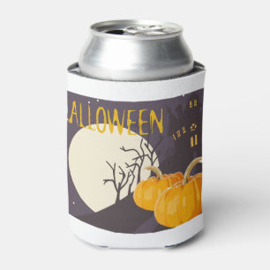Rafraîchisseur Pour Canette Lune d'Halloween Éffrayante vintage et Citrouille 