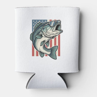 Rafraîchisseur Pour Canette Lunettes de soleil de pêche à la basse patriotique